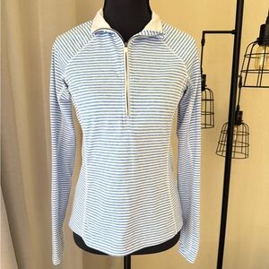 Vineyard Vines Striped Blue White Quarter Zip Pullover Women’s XXS Athletic Top